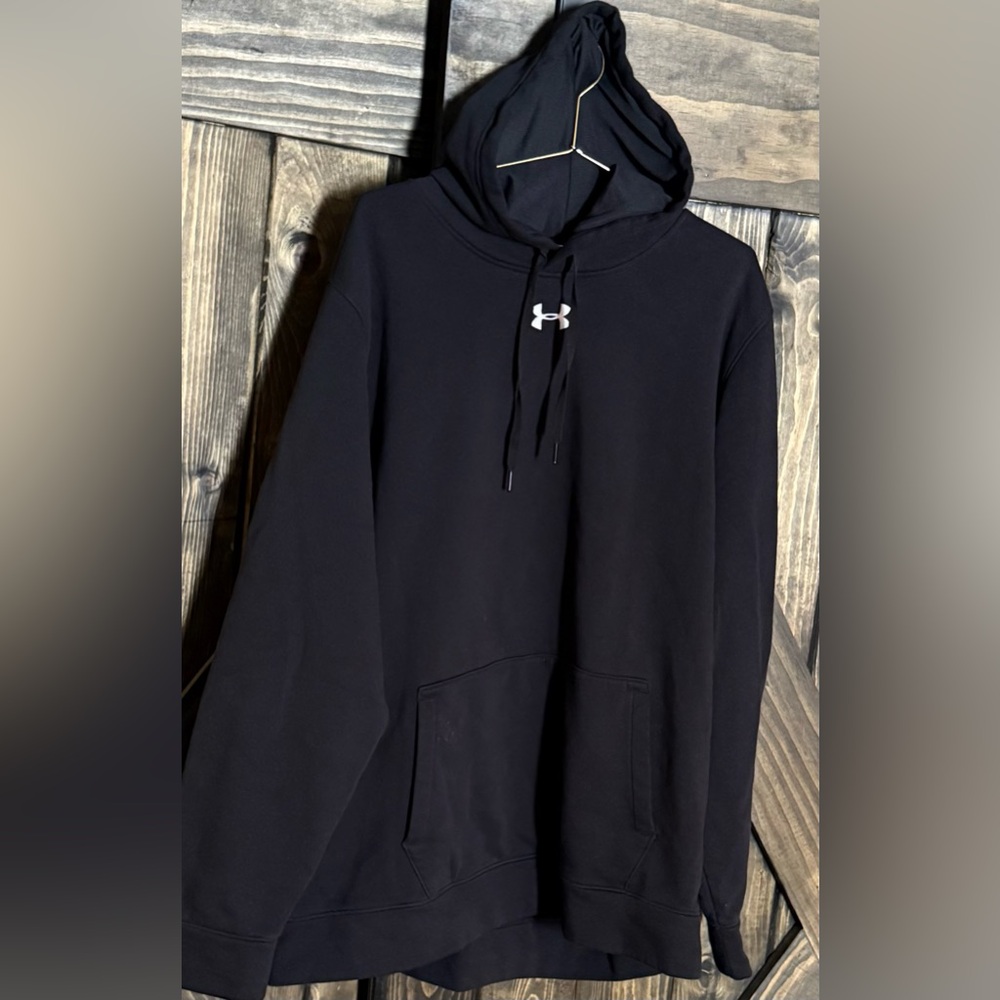 NWT Under Armour Men's XXL Black UA Hustle Fleece Hoodie - Picture 2 of 5